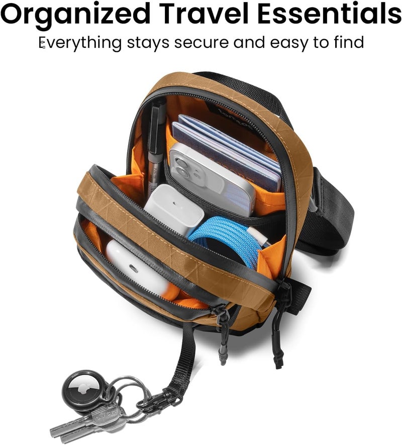 Tomtoc Aviator-T37 X-Pac Travel Crossbody RFID Blocking Bag, Holds 4-6 Passports with Anti-theft Lockable Zippers, Multiple Pockets for Cards & Documents – Organizer for Daily Use - Image 3